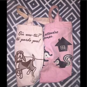 Bundle Set of 2 Canvas Tote Bags